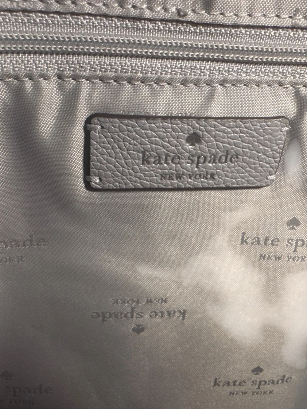 Kate Spade Gray Infinite Large Triple Compartment Leather Tote Two Way Strap